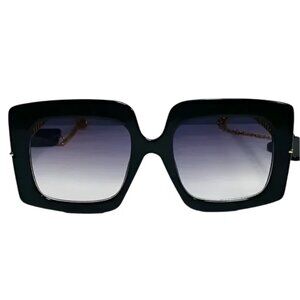 6092 | Black/Gold Ladies Sunglasses with Dangling Accents